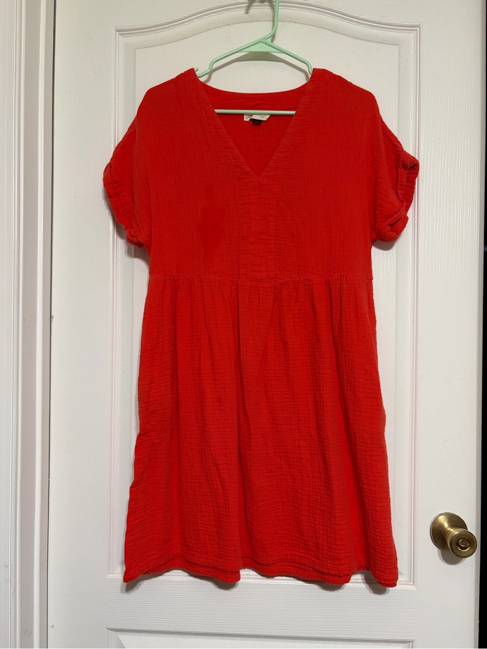 Universal Thread coral V-Neck Textured Dress